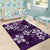 Plumeria Floral Tapa Pattern Amethyst Purple Area Rug