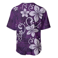 Plumeria Floral Tapa Pattern Amethyst Purple Baseball Jersey