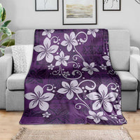 Plumeria Floral Tapa Pattern Amethyst Purple Blanket LT01 - Polynesian Pride