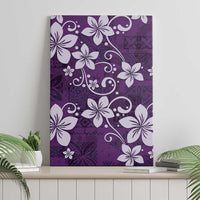 Plumeria Floral Tapa Pattern Amethyst Purple Canvas Wall Art LT01 - Polynesian Pride