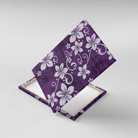 Plumeria Floral Tapa Pattern Amethyst Purple Canvas Wall Art LT01 With Frame Purple - Polynesian Pride