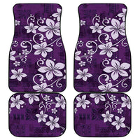 Plumeria Floral Tapa Pattern Amethyst Purple Car Mats LT01 - Polynesian Pride