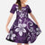 Plumeria Floral Tapa Pattern Amethyst Purple Family Matching Mermaid Dress and Hawaiian Shirt