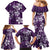 Plumeria Floral Tapa Pattern Amethyst Purple Family Matching Mermaid Dress and Hawaiian Shirt