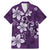 Plumeria Floral Tapa Pattern Amethyst Purple Family Matching Mermaid Dress and Hawaiian Shirt