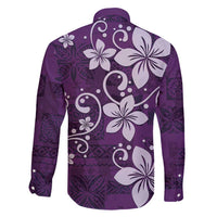 Plumeria Floral Tapa Pattern Amethyst Purple Family Matching Mermaid Dress and Hawaiian Shirt LT01 - Polynesian Pride