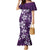 Plumeria Floral Tapa Pattern Amethyst Purple Family Matching Mermaid Dress and Hawaiian Shirt