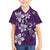 Plumeria Floral Tapa Pattern Amethyst Purple Family Matching Short Sleeve Bodycon Dress and Hawaiian Shirt