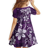 Plumeria Floral Tapa Pattern Amethyst Purple Family Matching Summer Maxi Dress and Hawaiian Shirt