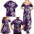 Plumeria Floral Tapa Pattern Amethyst Purple Family Matching Summer Maxi Dress and Hawaiian Shirt