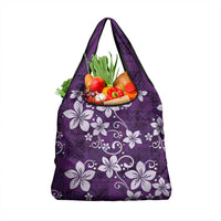 Plumeria Floral Tapa Pattern Amethyst Purple Grocery Bag LT01 1-pack One Size Purple - Polynesian Pride