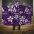 Plumeria Floral Tapa Pattern Amethyst Purple Hooded Blanket