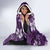 Plumeria Floral Tapa Pattern Amethyst Purple Hooded Blanket