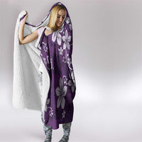 Plumeria Floral Tapa Pattern Amethyst Purple Hooded Blanket LT01 - Polynesian Pride