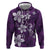 Plumeria Floral Tapa Pattern Amethyst Purple Hoodie