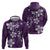 Plumeria Floral Tapa Pattern Amethyst Purple Hoodie