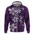 Plumeria Floral Tapa Pattern Amethyst Purple Hoodie