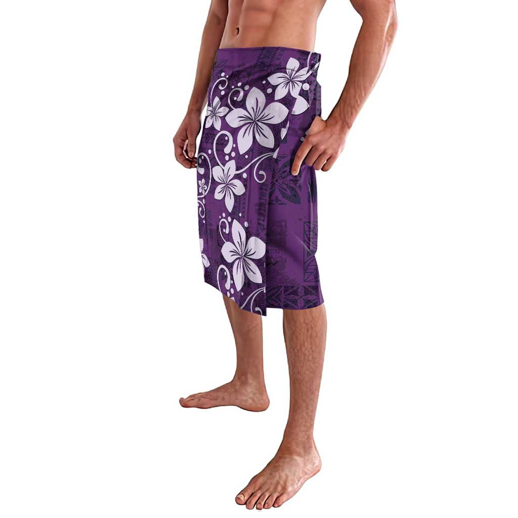 Plumeria Floral Tapa Pattern Amethyst Purple Lavalava LT01 - Polynesian Pride