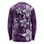 Plumeria Floral Tapa Pattern Amethyst Purple Long Sleeve Shirt