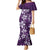 Plumeria Floral Tapa Pattern Amethyst Purple Mermaid Dress