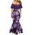 Plumeria Floral Tapa Pattern Amethyst Purple Mermaid Dress