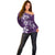 Plumeria Floral Tapa Pattern Amethyst Purple Off Shoulder Sweater