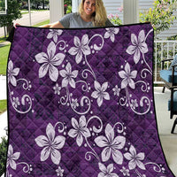 Plumeria Floral Tapa Pattern Amethyst Purple Quilt