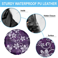 Plumeria Floral Tapa Pattern Amethyst Purple Spare Tire Cover LT01 - Polynesian Pride