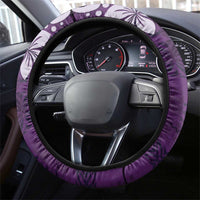 Plumeria Floral Tapa Pattern Amethyst Purple Steering Wheel Cover LT01 - Polynesian Pride