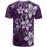 Plumeria Floral Tapa Pattern Amethyst Purple T Shirt LT01 - Polynesian Pride