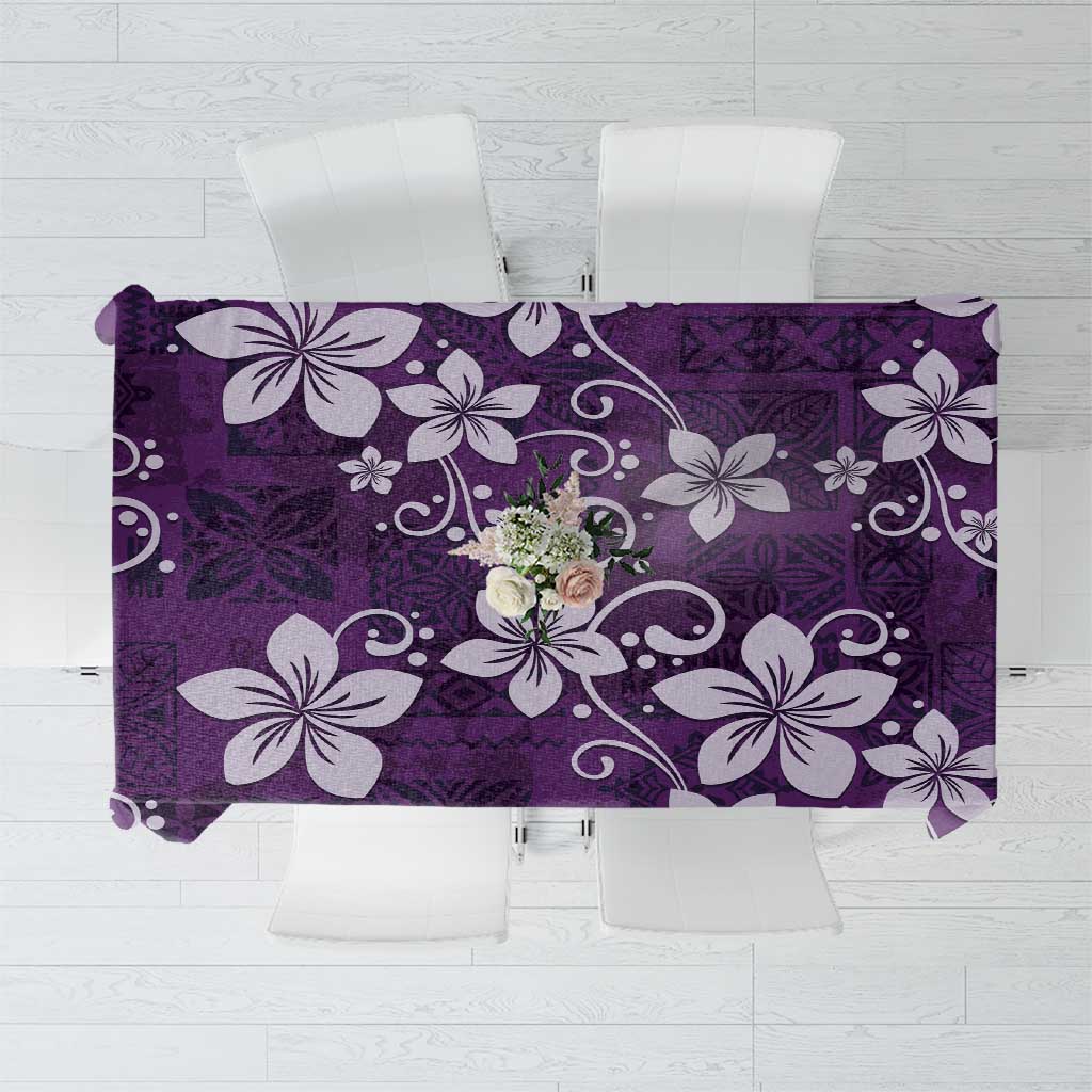 Plumeria Floral Tapa Pattern Amethyst Purple Tablecloth LT01 Purple - Polynesian Pride