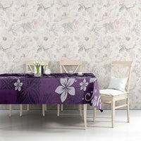 Plumeria Floral Tapa Pattern Amethyst Purple Tablecloth LT01 - Polynesian Pride