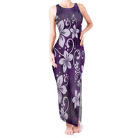 Plumeria Floral Tapa Pattern Amethyst Purple Tank Maxi Dress LT01 Women Purple - Polynesian Pride