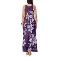 Plumeria Floral Tapa Pattern Amethyst Purple Tank Maxi Dress LT01 - Polynesian Pride