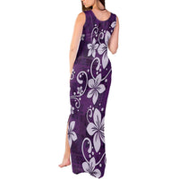 Plumeria Floral Tapa Pattern Amethyst Purple Tank Maxi Dress LT01 - Polynesian Pride