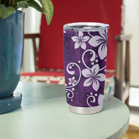 Plumeria Floral Tapa Pattern Amethyst Purple Tumbler Cup LT01 - Polynesian Pride