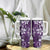 Plumeria Floral Tapa Pattern Amethyst Purple Tumbler With Handle