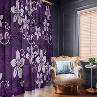 Plumeria Floral Tapa Pattern Amethyst Purple Window Curtain LT01 - Polynesian Pride