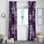 Plumeria Floral Tapa Pattern Amethyst Purple Window Curtain