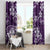 Plumeria Floral Tapa Pattern Amethyst Purple Window Curtain