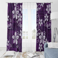 Plumeria Floral Tapa Pattern Amethyst Purple Window Curtain LT01 - Polynesian Pride