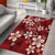 Plumeria Floral Tapa Pattern Oxblood Red Area Rug