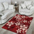 Plumeria Floral Tapa Pattern Oxblood Red Area Rug