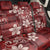 Plumeria Floral Tapa Pattern Oxblood Red Back Car Seat Cover