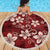 Plumeria Floral Tapa Pattern Oxblood Red Beach Blanket