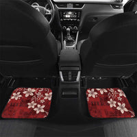 Plumeria Floral Tapa Pattern Oxblood Red Car Mats LT01 Set 2pcs - Back Red - Polynesian Pride