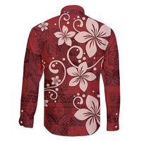 Plumeria Floral Tapa Pattern Oxblood Red Family Matching Puletasi and Hawaiian Shirt LT01 - Polynesian Pride