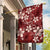 Plumeria Floral Tapa Pattern Oxblood Red Garden Flag