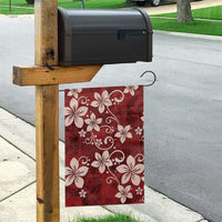 Plumeria Floral Tapa Pattern Oxblood Red Garden Flag LT01 - Polynesian Pride