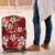 Plumeria Floral Tapa Pattern Oxblood Red Luggage Cover